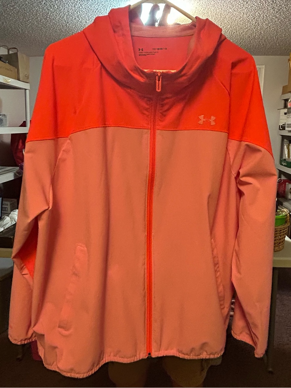Under Armour Two-Tone Coral and Pink Full-Zip Hoodie Jacket